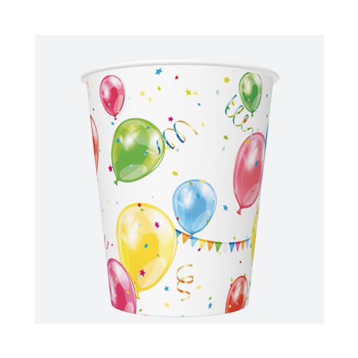 Colour Balloons balloon paper cup set of 8 250 ml