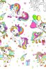 Unicorn Colourful paper tablecloth 120x180 cm