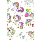 Unicorn Colourful paper tablecloth 120x180 cm