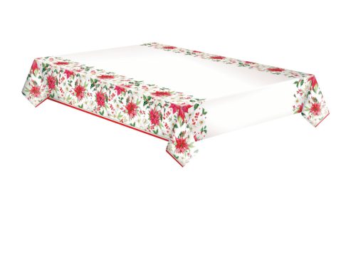 Christmas Poinsettia paper tablecloth 120x180 cm