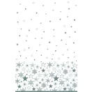 Christmas Silver Stars paper tablecloth 120x180 cm