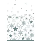 Christmas Silver Stars paper tablecloth 120x180 cm