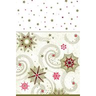 Christmas Gold Stars and Twirls paper tablecloth 120x180 cm