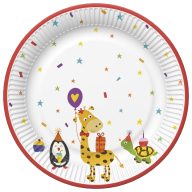 Animals Cute Party paper plate 8 pcs 22.7 cm