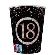   Happy Birthday Rose Gold Happy Birthday 18 paper cup 8 pcs 250 ml