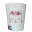 Cat Flowers Wreath paper cups, 8 pcs, 250 ml