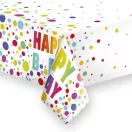 Happy Birthday Dots Happy Birthday paper tablecloth 120x180 cm