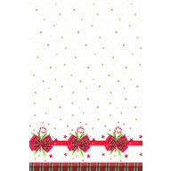 Christmas Checked Bow paper tablecloth 120x180 cm