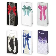 Colour Bow paper gift bag 10x22x6 cm