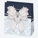 Colour Bow paper gift bag, 15.5x15.5x8 cm