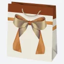 Colour Bow paper gift bag, 15.5x15.5x8 cm