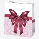 Colour Bow paper gift bag, 15.5x15.5x8 cm