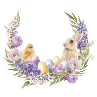 Easter Flowers Wreath 20-piece napkin 33x33 cm