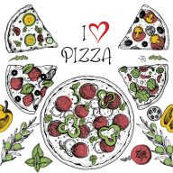 Food Love Pizza Napkin Pack of 20 33x33 cm