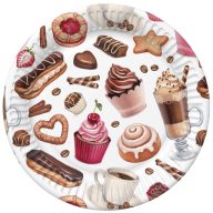 Food Coffee and Sweets Dessert Paper Plate 8 pcs 18 cm