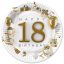Happy Birthday Gold Motifs Happy Birthday 18 paper plate 8 pieces 18 cm