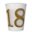 Happy Birthday Gold Motifs Happy Birthday 18 paper cup 8 pcs 250 ml