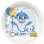 Happy Birthday Blue Shark Happy Birthday paper plate 8 pieces 22.7 cm