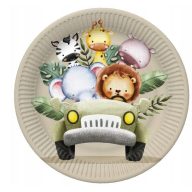 Animals Safari in the Jeep paper plate 8 pcs 18 cm