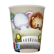 Animals Safari in the Jeep 8-piece paper cup set 250 ml