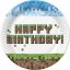 Happy Birthday Pixel Block Happy Birthday paper plate, 8 pcs, 22.7 cm