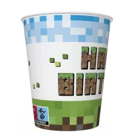   Happy Birthday Pixel Block Happy Birthday paper cup set of 8 250 ml