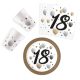Happy Birthday Milestone Happy Birthday 18 party set with 36 pieces and 23 cm plates