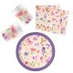 Flower Watercolor Flowers, party set of 36 pcs with 23 cm plate