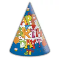 Happy Birthday Kokliko Happy Birthday Party Hat, Cone 6 pcs