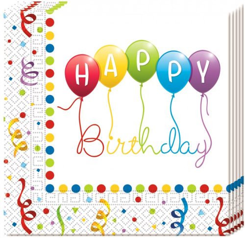 Happy Birthday Streamers Happy Birthday Napkin 20 pcs 33x33 cm