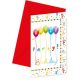 Happy Birthday Streamers Party invitation card 6 pcs.