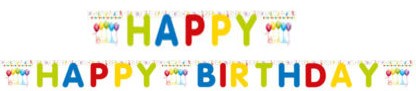 Happy Birthday Streamers Banner 200 cm