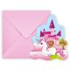 Unicorn Castle Party invitation card 6 pcs.