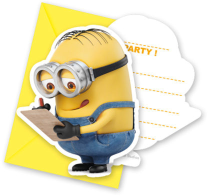 Minions The Rise of Gru Party invitation card 6 pcs.