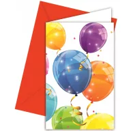 Balloon Sparkling party invitation set of 6
