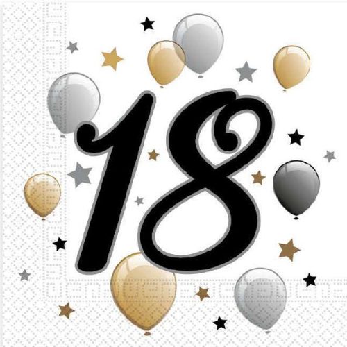 Milestone, Happy Birthday 18 Napkin (20 pieces)