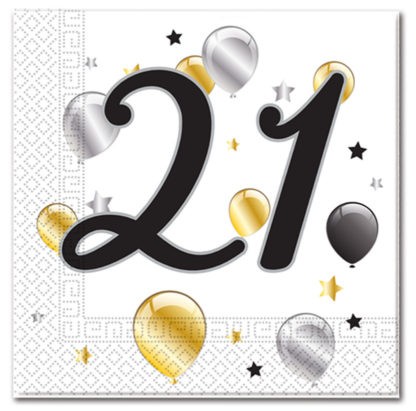 Milestone, Happy Birthday 21 Napkin (20 pieces)