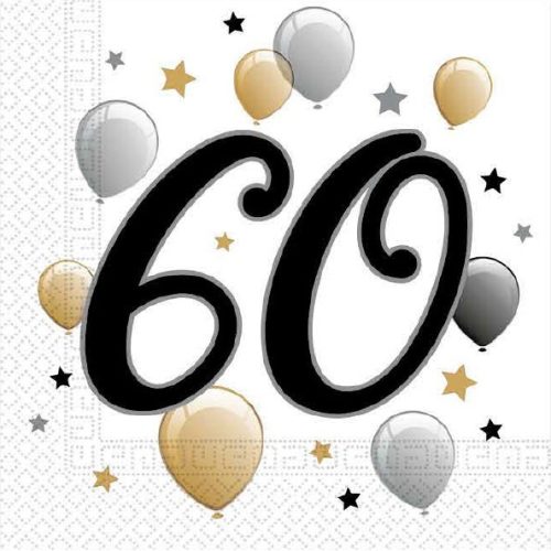 Milestone, Happy Birthday 60 Napkin (20 pieces)
