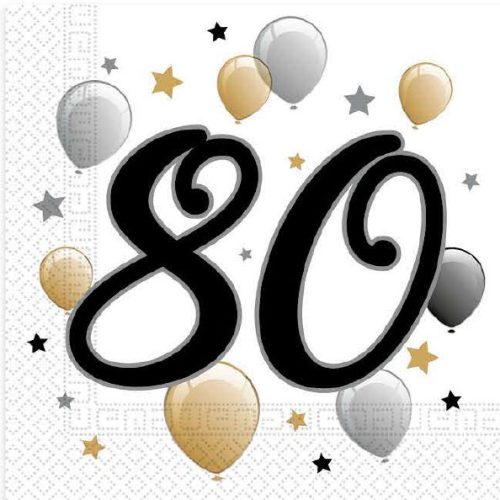 Milestone, Happy Birthday 80 Napkin (20 pieces)