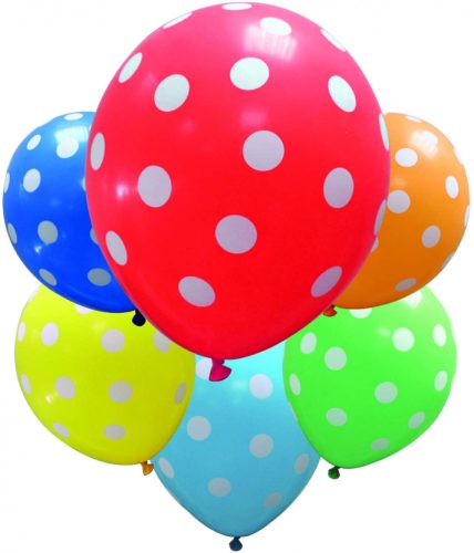 Colour Dots, polka dot balloon, set of 6