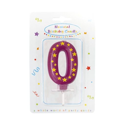 Colour cake candle, number candle 0