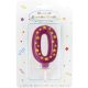 Colour cake candle, number candle 0