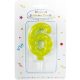 Colour birthday candle, number candle 6