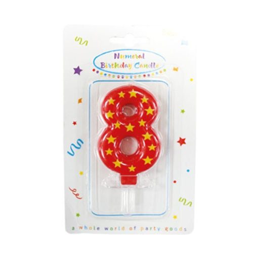 Colour birthday candle, number candle 8