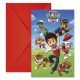 Paw Patrol Ready For Action Party invitation card 6 pcs.