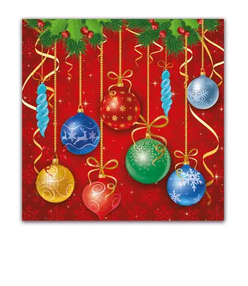 Christmas Sparkling Balls napkin 20 pieces 33x33 cm