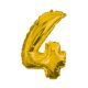 Gold, Gold mini Number 4 foil balloon 33 cm