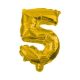 Gold, Gold mini Number 5 foil balloon 31 cm