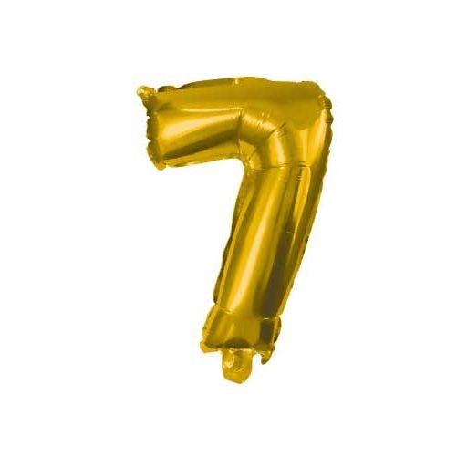 Number Gold, Gold mini number 7 foil balloon 33 cm