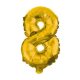 Gold, Gold mini Number 8 foil balloon 33 cm